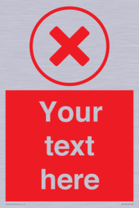 Custom red background, red cross in circle sign